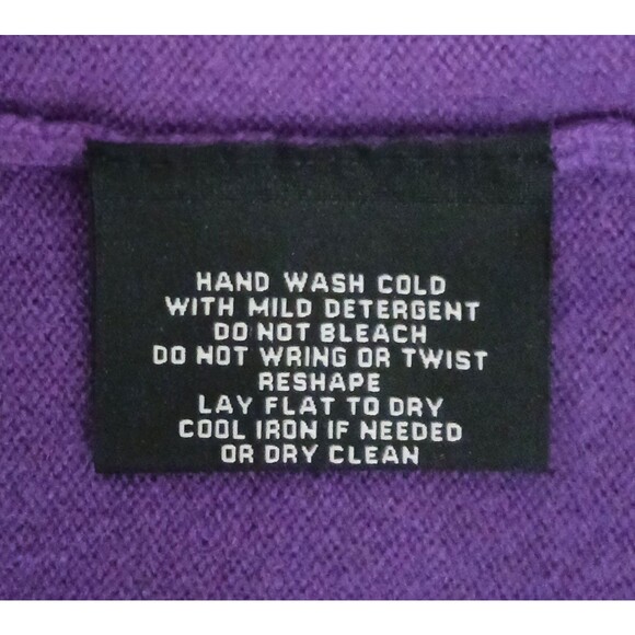 Sutton 100% Cashmere Purple Knit S/S Pullover Sweater Round Neck Sz XS - Picture 4 of 5